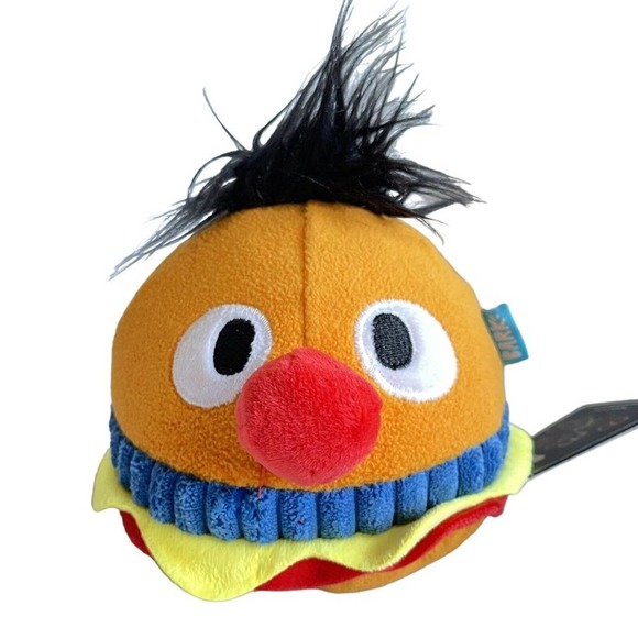 Bark Box Ernie Burger Sesame Street Dog Chew Toy Plush Squeaker Barkbox Gift - Picture 2 of 6